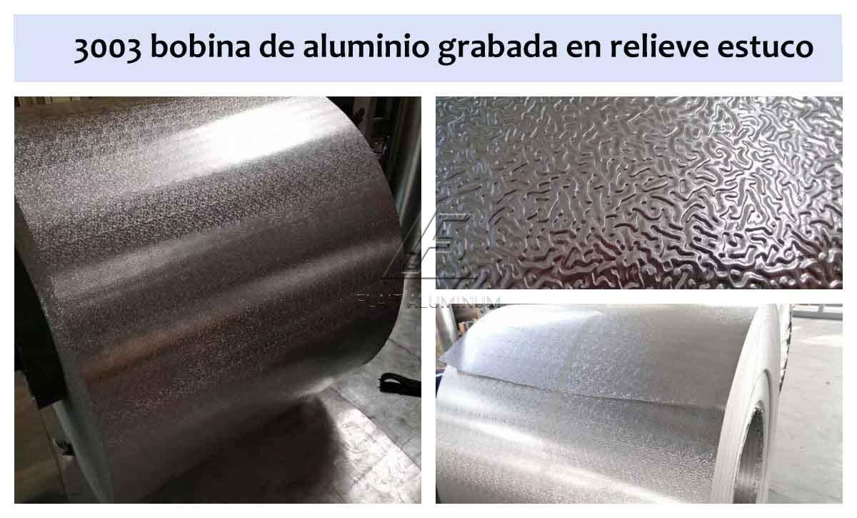 3003 bobina de aluminio grabada en relieve estuco