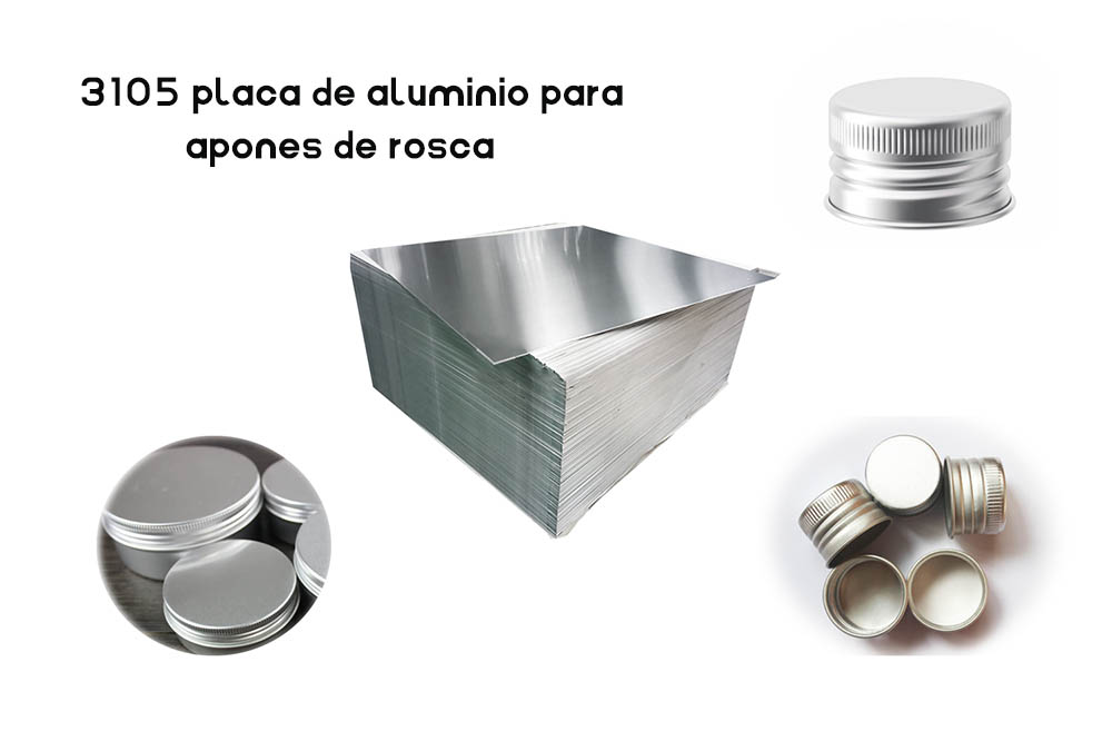 3105 placa de aluminio para tapones de rosca