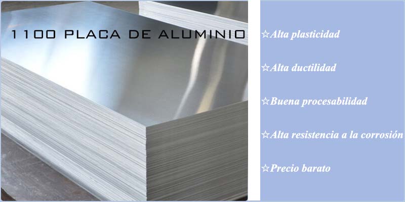 1100 placa de aluminio