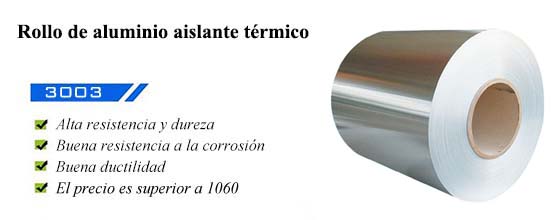 Rollo de aluminio aislante térmico 3003