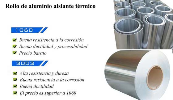 1060 3003 placa de aluminio con aislamiento térmico