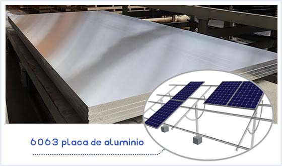 6063 placa de aluminio para soporte de panel solar