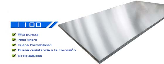 1100 placa de aluminio