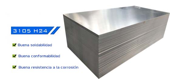 3105 H24 lámina de aluminio 