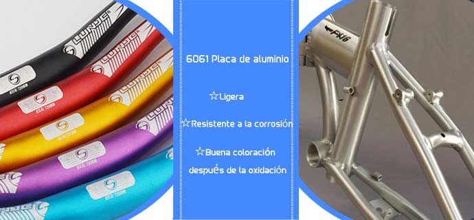 Placa de aluminio 6061 para cuadros y manillares de bicicletas