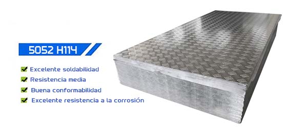 5052 H114 Placa de aluminio