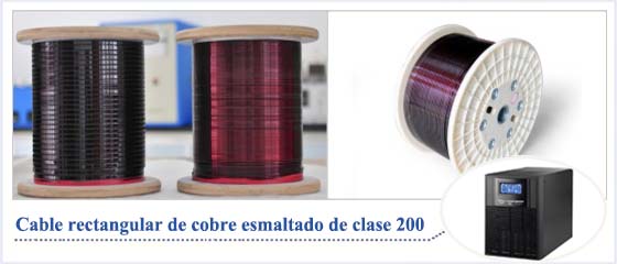 Cable rectangular de cobre esmaltado de clase 200